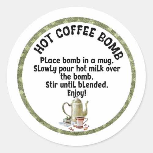 Hot COFFEE bomb cocoa bomb label