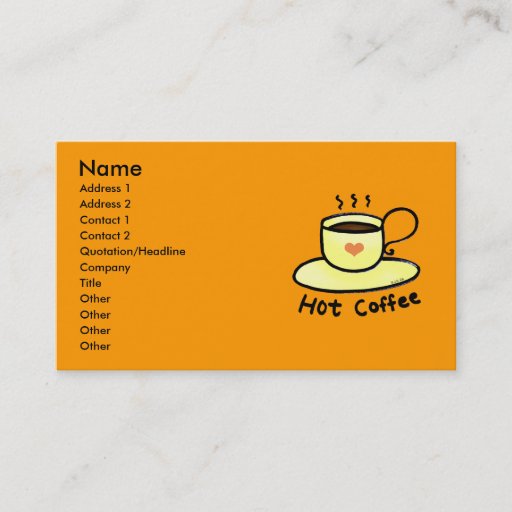 Customizable Hot coffee business card template