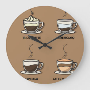 Hot coffee large clock