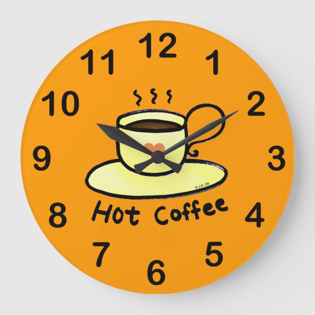 hot coffee large clock (Front)