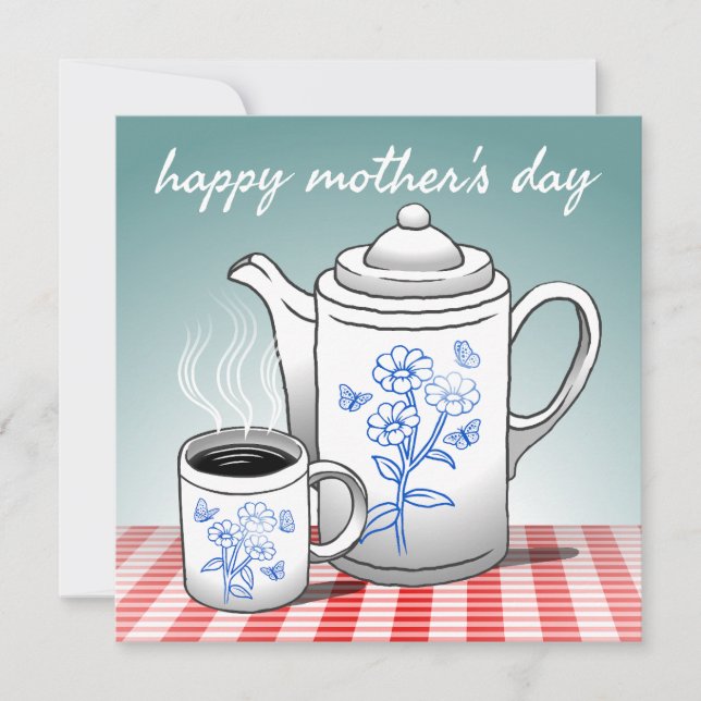 Hot Coffee Mothers Day Holiday Card (Front)