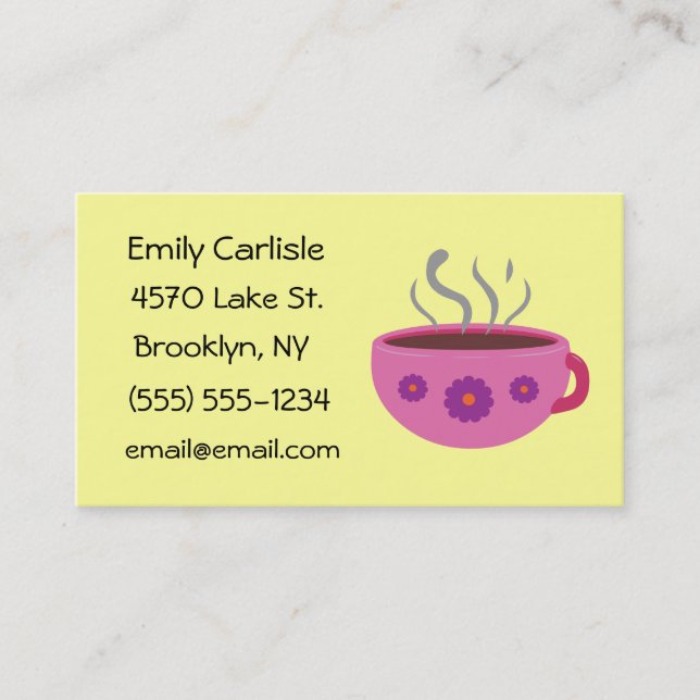 Hot Coffee Mug Business Cards (Front)