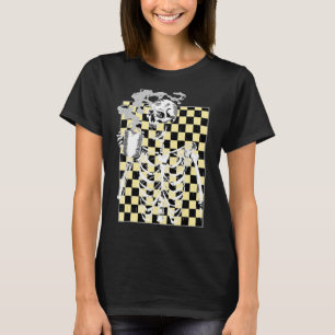 Hot Coffee Skeleton Drinking Coffee Leopard Men Wo T-Shirt