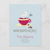 Hot Coffee Warmest Winter Wishes postCards