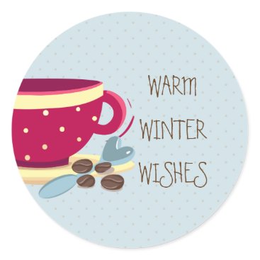Hot Coffee Warmest Winter Wishes stickers