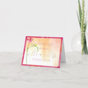 Hot Color Freesia Romantic Thank You Card