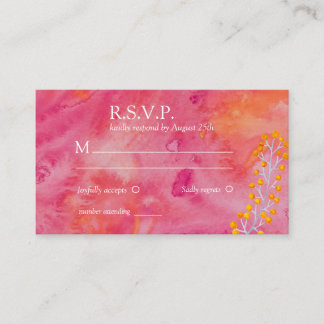 Hot Color Romantic Wedding RSVP Enclosure Card