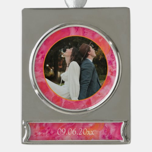 Hot Color Romantic Wedding Silver Plated Banner Ornament