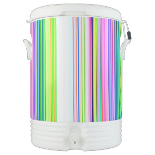 Hot colorful neon stripes beverage cooler