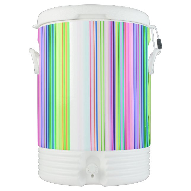 Hot colorful neon stripes beverage cooler (Front)