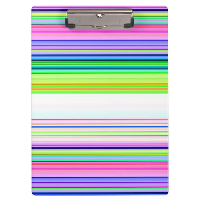 Hot colorful neon stripes clipboard (Front)