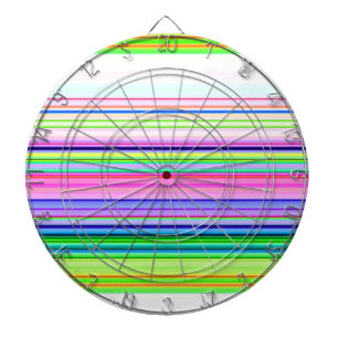 Hot colorful neon stripes dart board