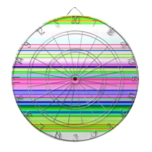 Hot colorful neon stripes dart board (Front)