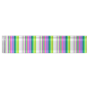 Hot colorful neon stripes desk name plate