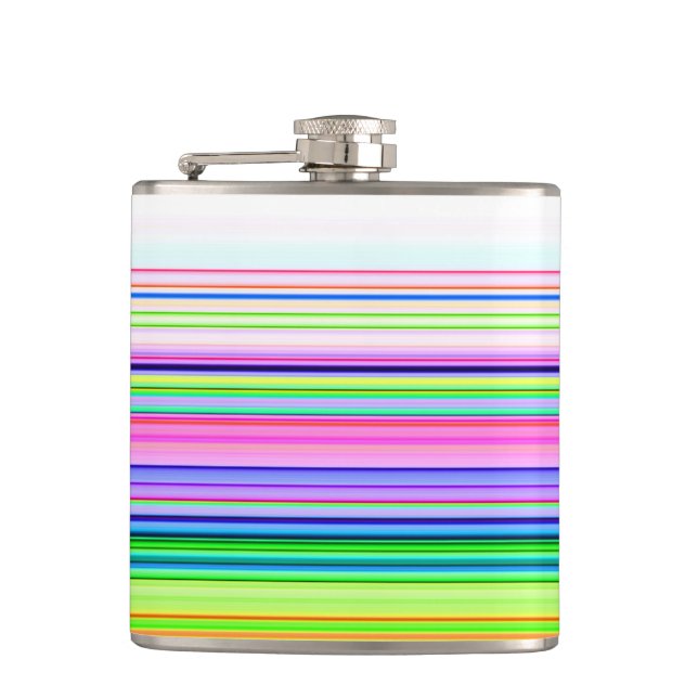 Hot colorful neon stripes flask (Front)