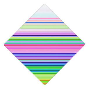 Hot colorful neon stripes graduation cap topper