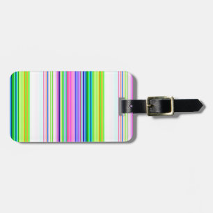 Hot colorful neon stripes luggage tag
