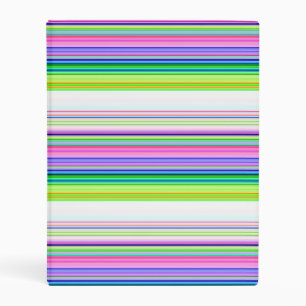 Hot colorful neon stripes mini binder