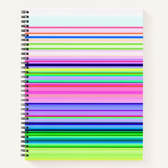 Hot colorful neon stripes notebook (Front)