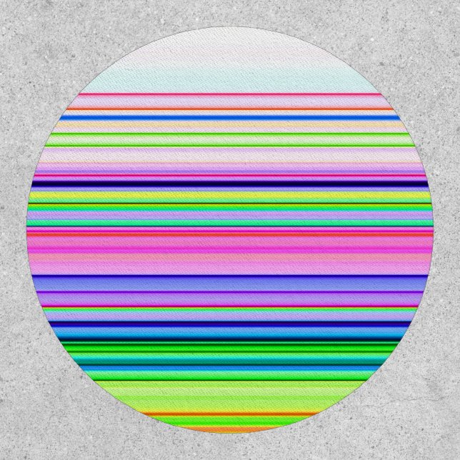 Hot colorful neon stripes patch (Front)