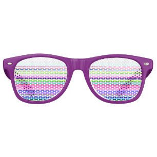 Hot colorful neon stripes retro sunglasses