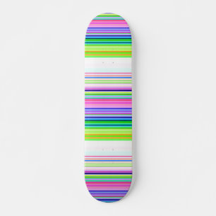 Hot colorful neon stripes skateboard