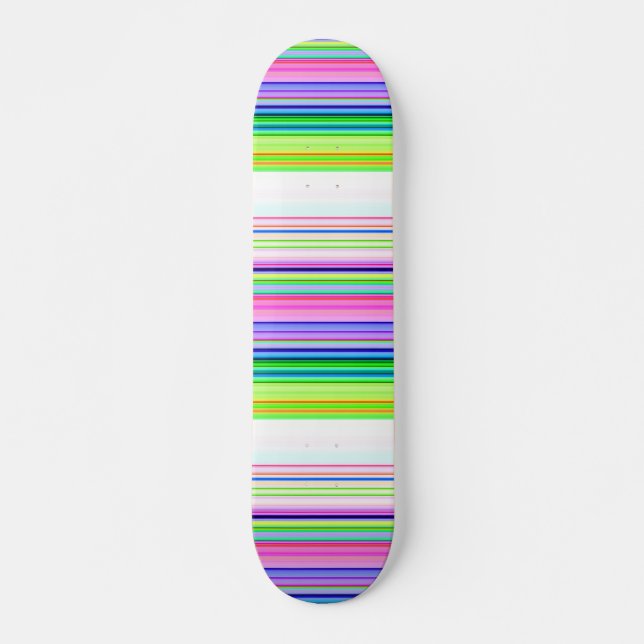 Hot colorful neon stripes skateboard (Front)