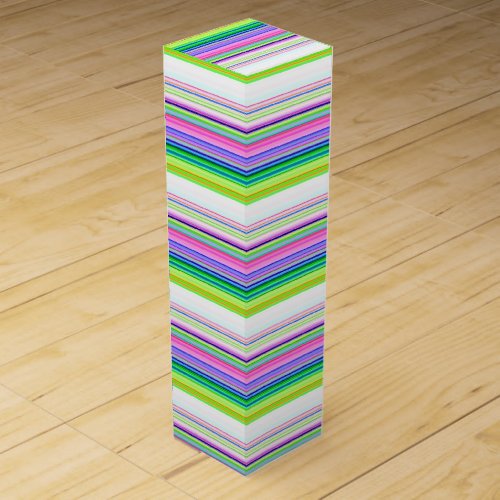 Hot colorful neon stripes wine box