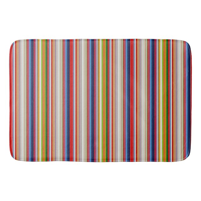 Hot colorful stripes bath mat (Front)