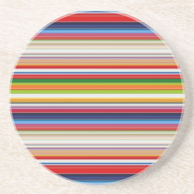 Hot colorful stripes coaster (Front)