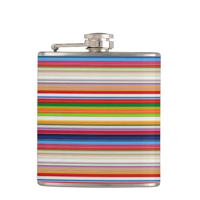 Hot colorful stripes flask (Front)