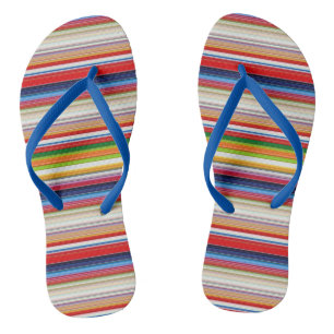 Hot colorful stripes flip flops