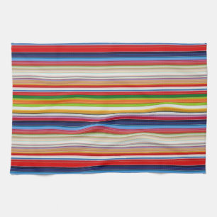 Hot colorful stripes kitchen towel