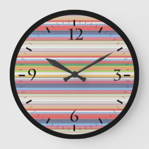 Hot colorful stripes large clock