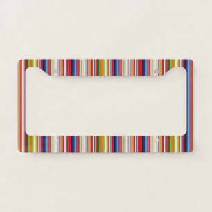 Hot colorful stripes license plate frame