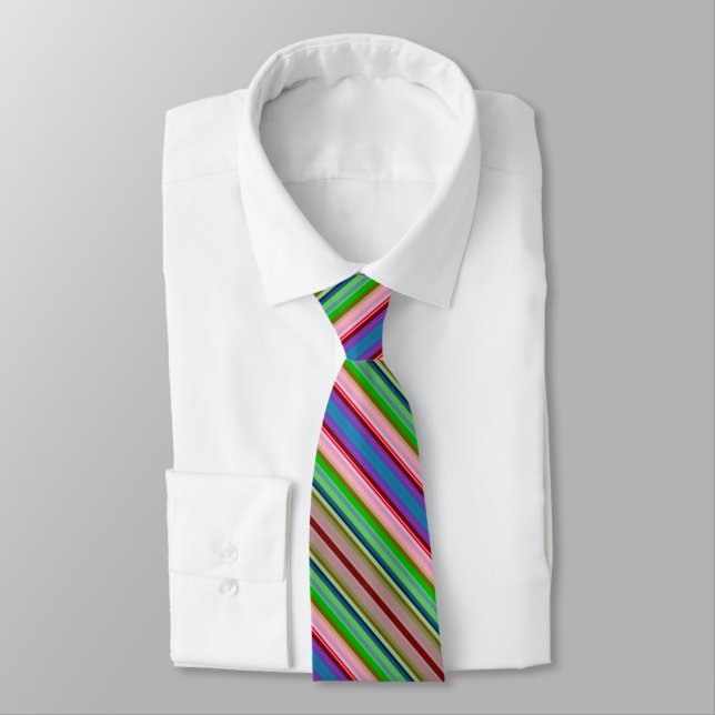 Hot colorful stripes neck tie (Tied)