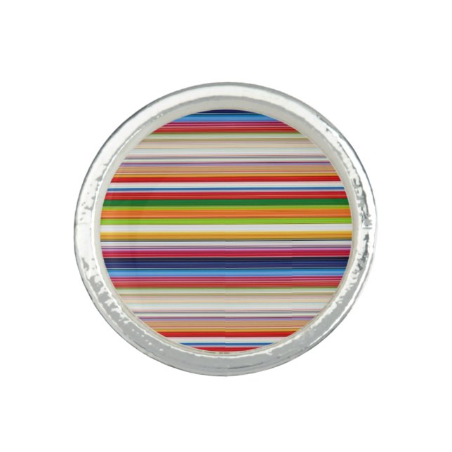 Hot colorful stripes ring (Front)