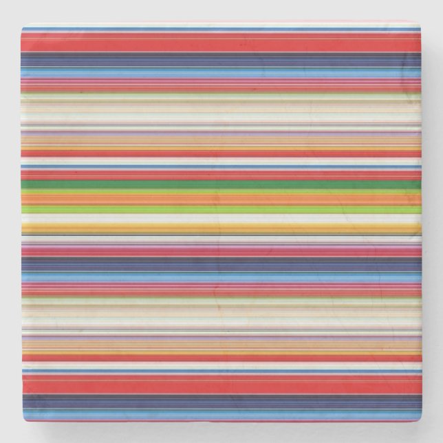 Hot colorful stripes stone coaster (Front)