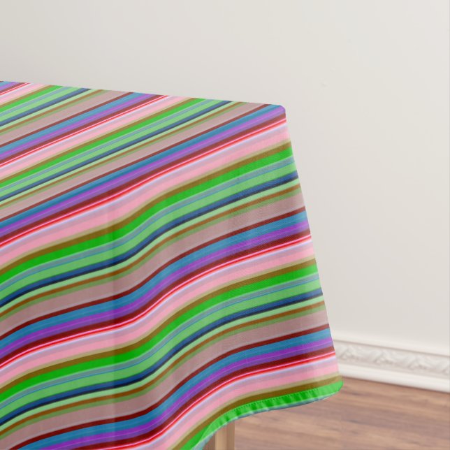 Hot colorful stripes tablecloth (In Situ)