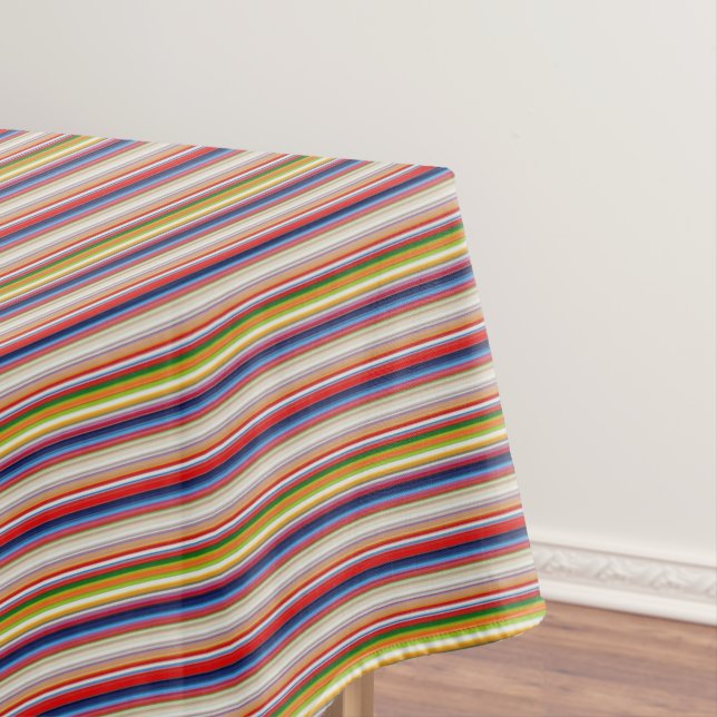 Hot colorful stripes tablecloth (In Situ)