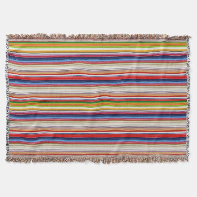 Hot colorful stripes throw blanket (Front)