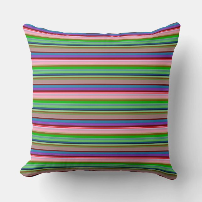 Hot colorful stripes throw pillow (Front)