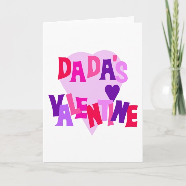 Hot Colors Heart Dada's Valentine Holiday Card (Front)