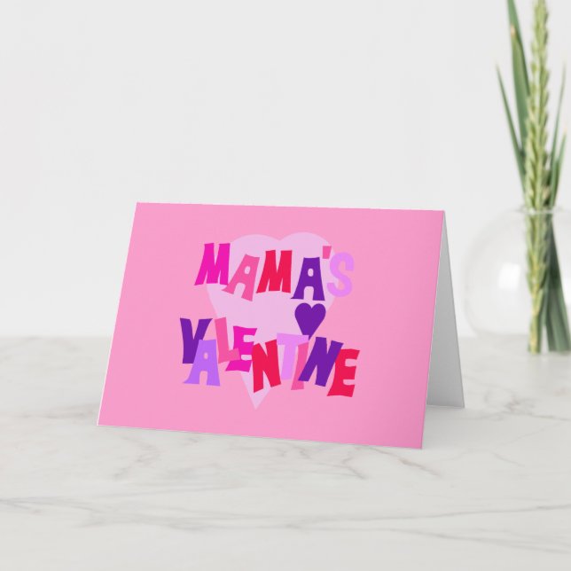 Hot Colors Heart Mama's Valentine Holiday Card (Front)