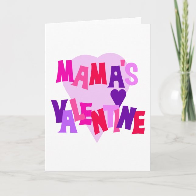 Hot Colors Heart Mama's Valentine Holiday Card (Front)