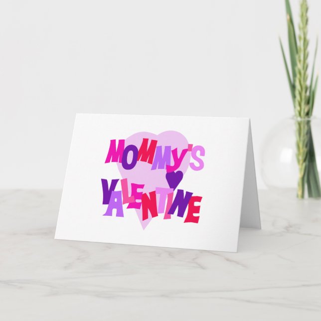 Hot Colors Heart Mommy's Valentine Holiday Card (Front)