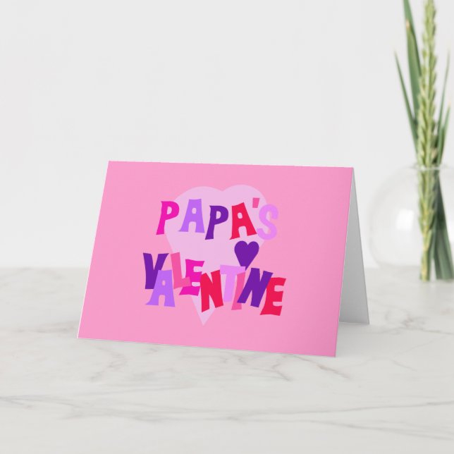 Hot Colors Heart Papa's Valentine Holiday Card (Front)