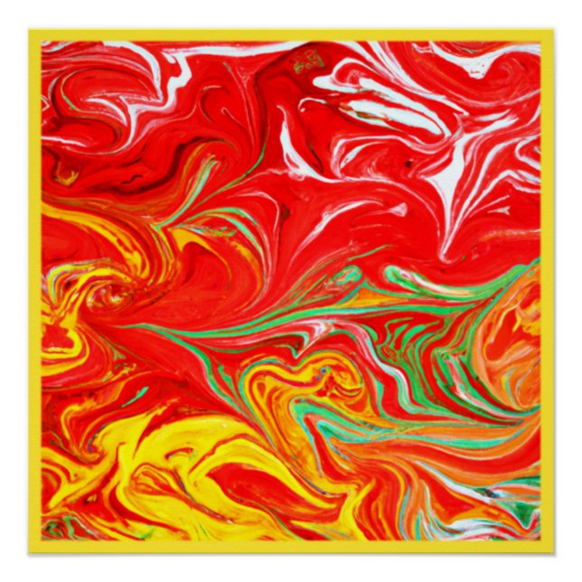 Hot Colors Patterns Art. Buy Now Poster (Front)