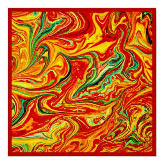 Hot Colors Patterns Painting. Buy Now Poster (Front)