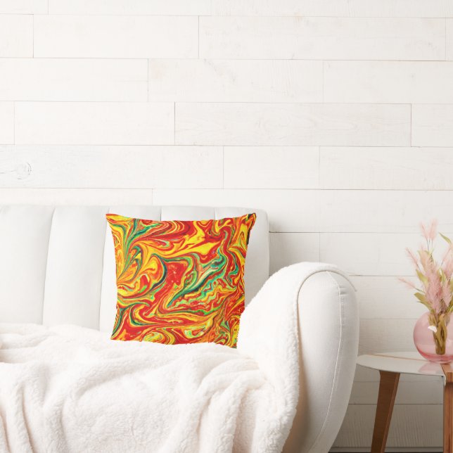 Hot Colors Patterns Painting. Buy Now Throw Pillow (Couch)